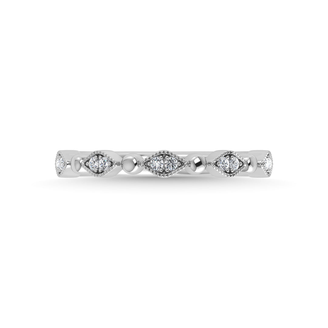 10K White Gold Diamond 1/20 Ct.Tw. Stackable Band