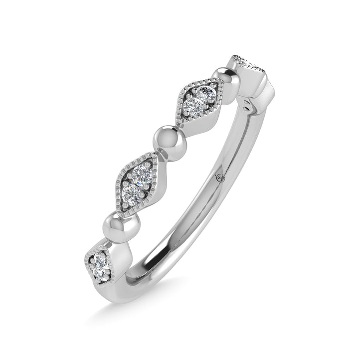 10K White Gold Diamond 1/20 Ct.Tw. Stackable Band