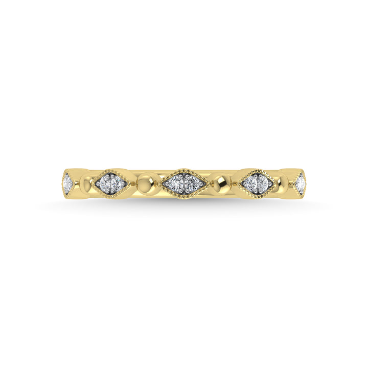 10K Yellow Gold Diamond 1/20 Ct.Tw. Stackable Band