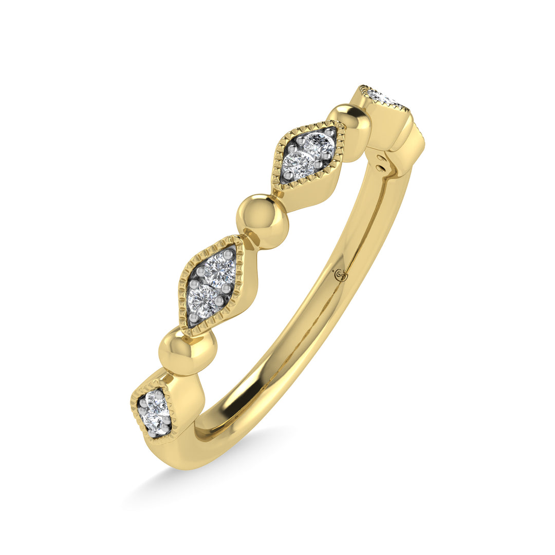 10K Yellow Gold Diamond 1/20 Ct.Tw. Stackable Band