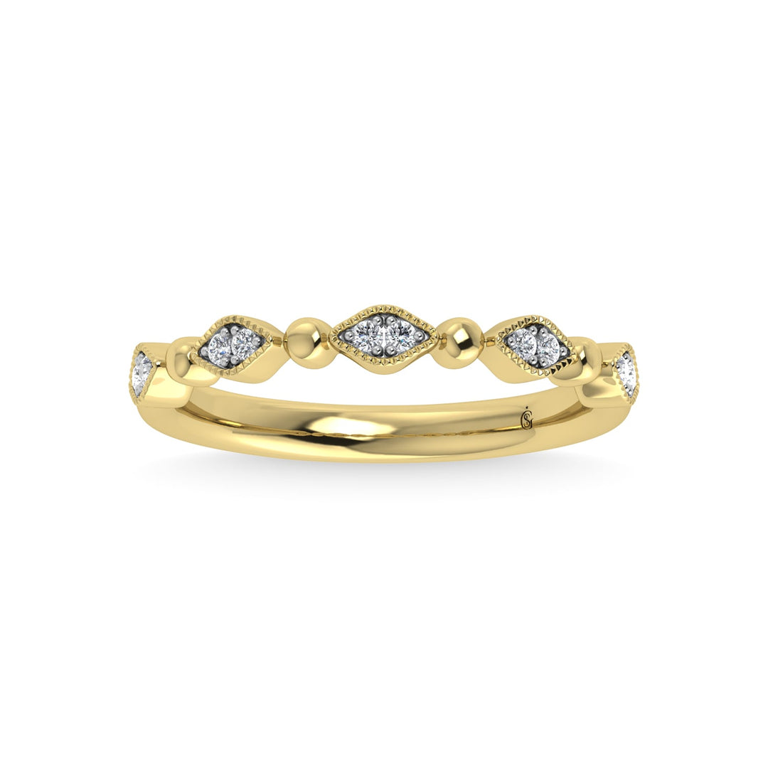14K Yellow Gold Diamond 1/20 Ct.Tw. Stackable Band