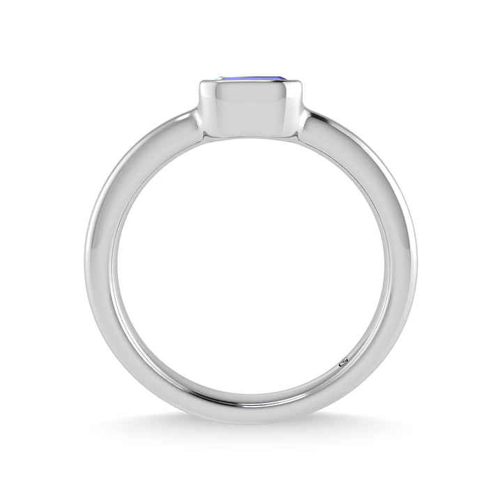 14K White Gold Blue Sapphire 1/3 Ct.Tw. Fashion Ring
