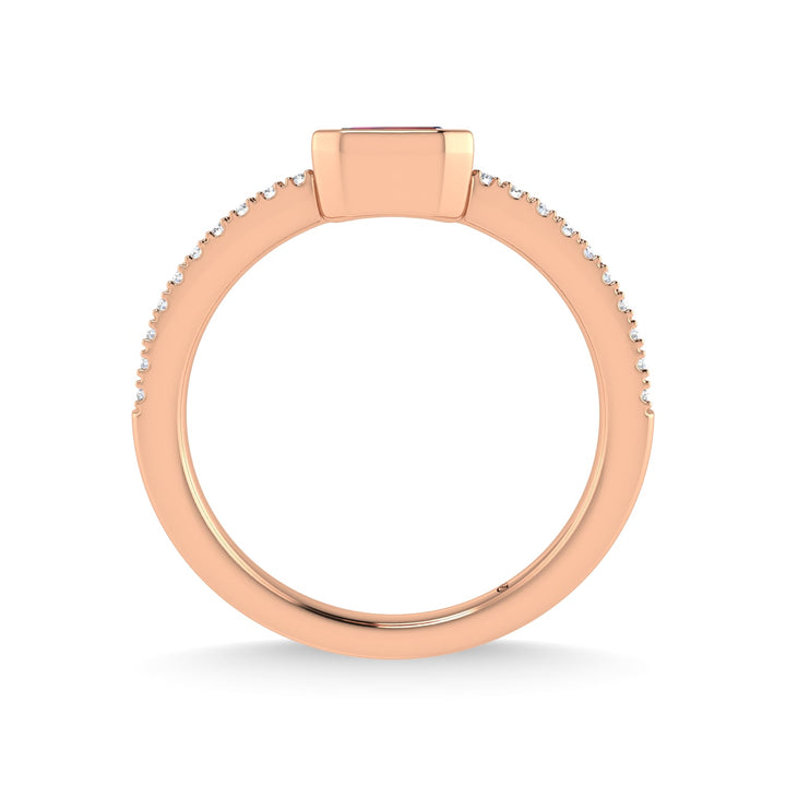 14K Rose Gold Diamond 3/8 Ct.Tw. And Ruby Ring