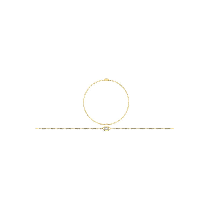 14K Yellow Gold Diamond 1/6 Ct.Tw. Cuban Bracelet