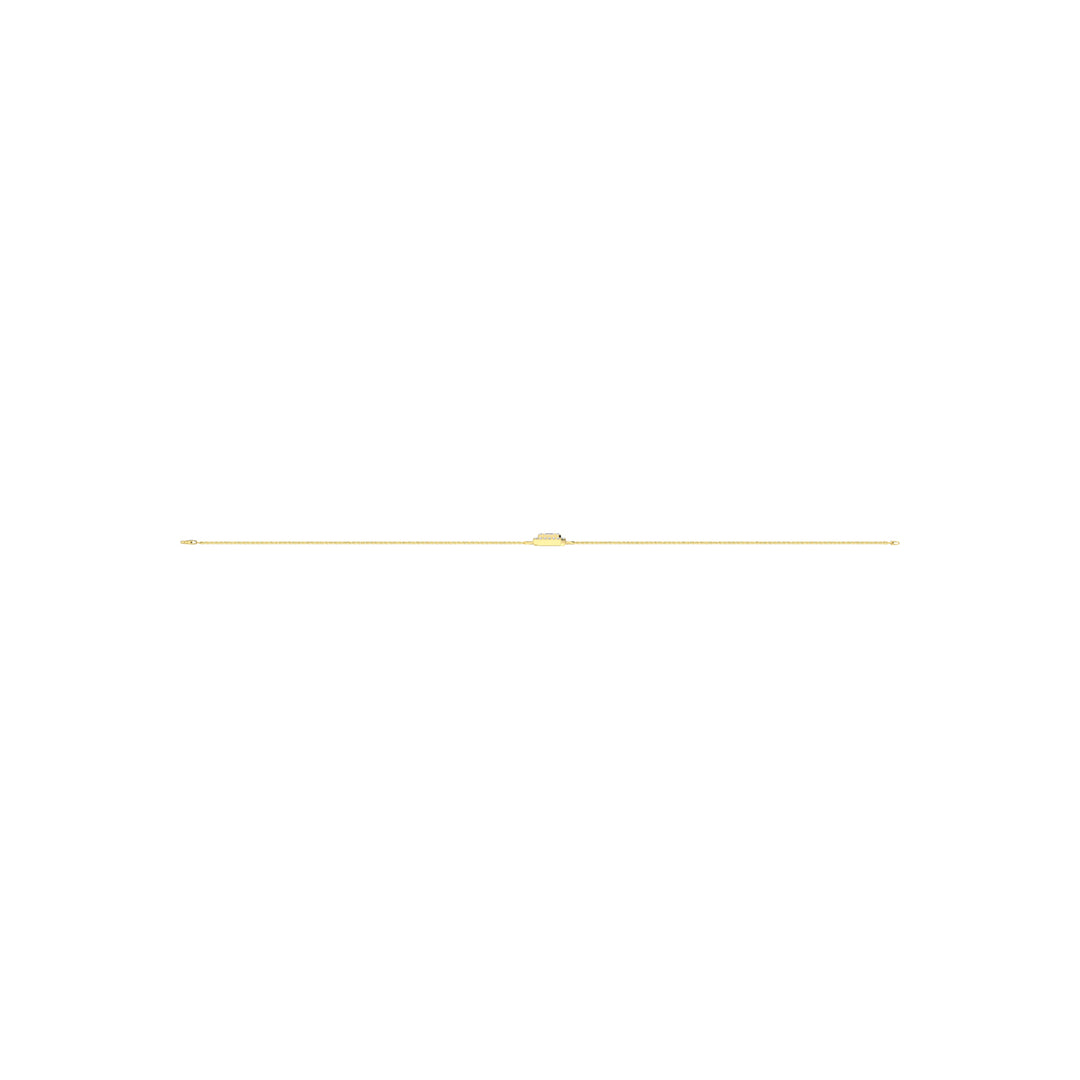 14K Yellow Gold Diamond 1/4 Ct.Tw. Cuban Bracelet