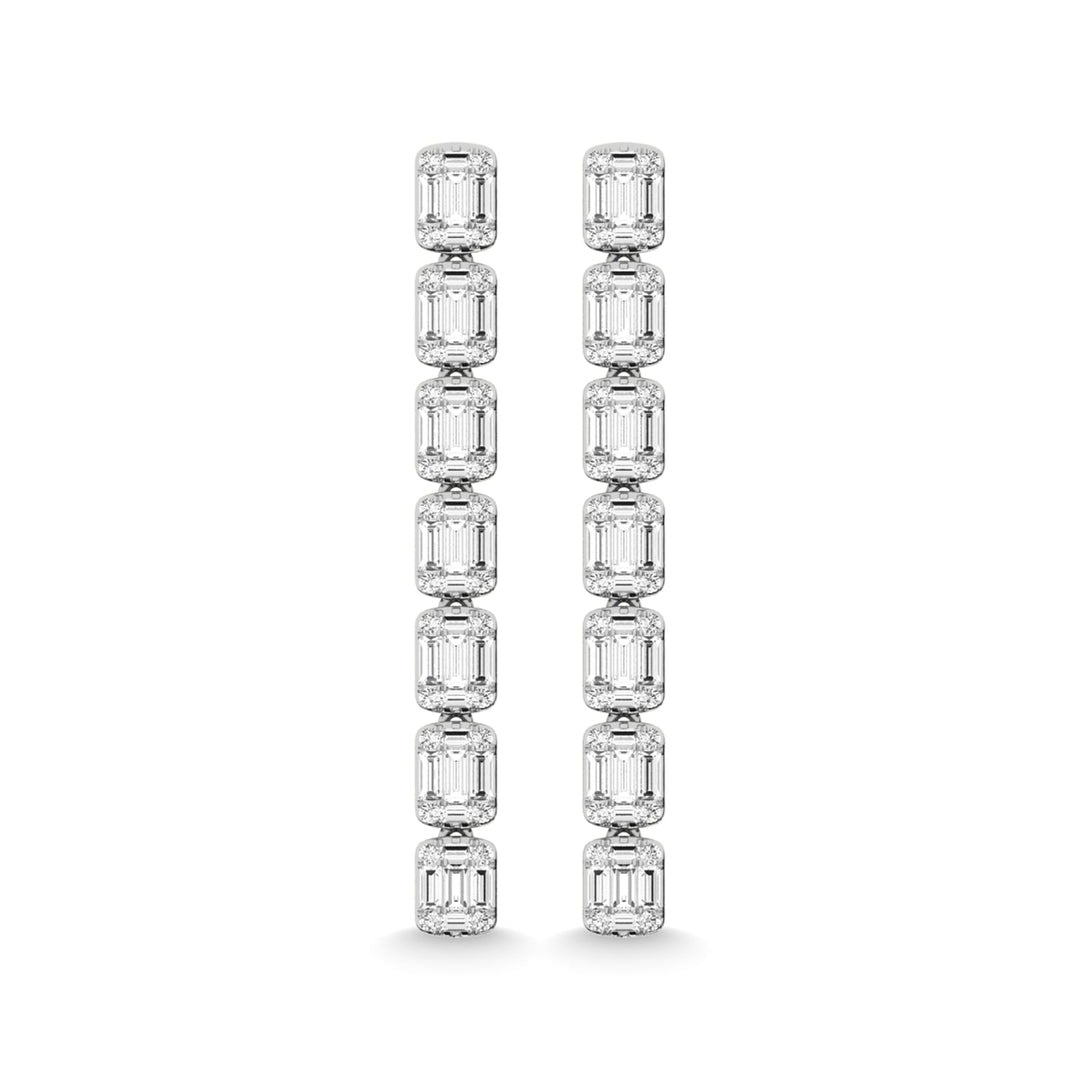 14K White Gold Diamond 1 1/2 Ct.Tw. Fashion Earrings