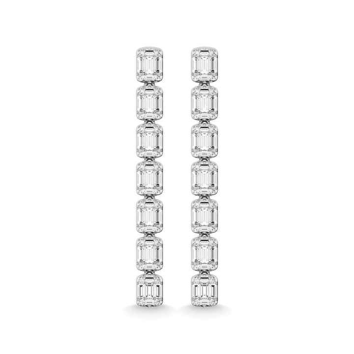 14K White Gold Diamond 1 1/2 Ct.Tw. Fashion Earrings