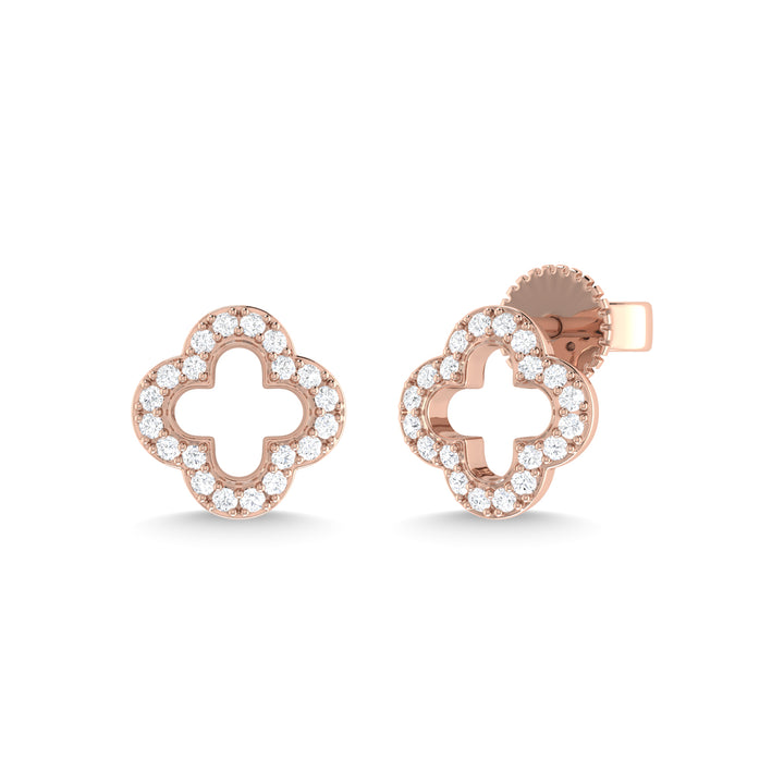 14K Rose Gold Diamond 1/5 Ct.Tw. Fashion Earrings