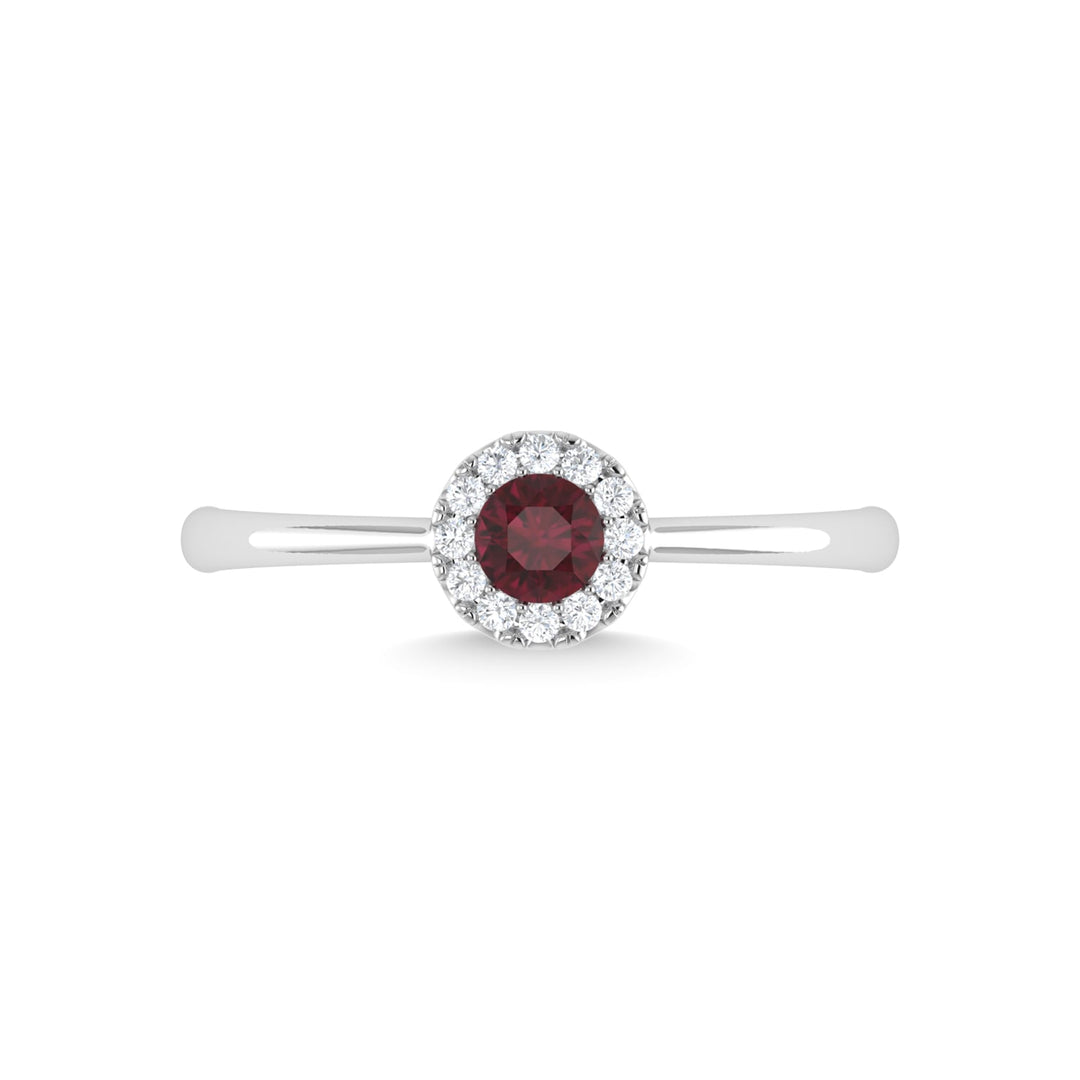 14K White Gold Ruby and Diamond 1/3 Ct.Tw. Fashion Ring