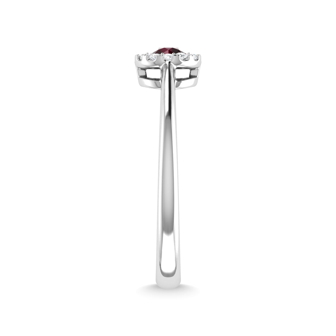 14K White Gold Ruby and Diamond 1/3 Ct.Tw. Fashion Ring