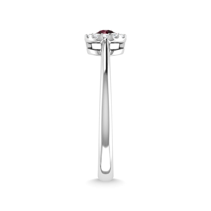 14K White Gold Ruby and Diamond 1/3 Ct.Tw. Fashion Ring