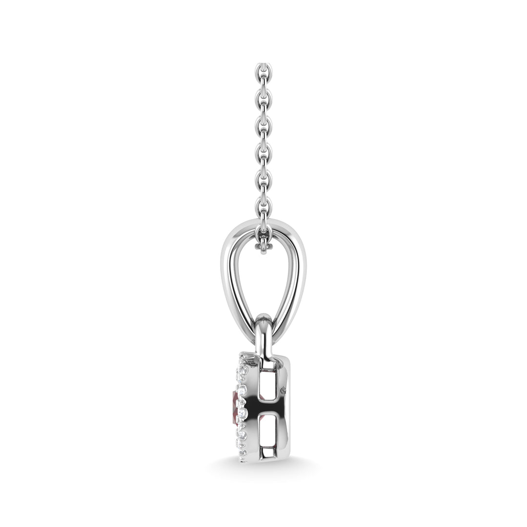 14K White Gold Ruby and Diamond 1/6 Ct.Tw. Fashion Pendant