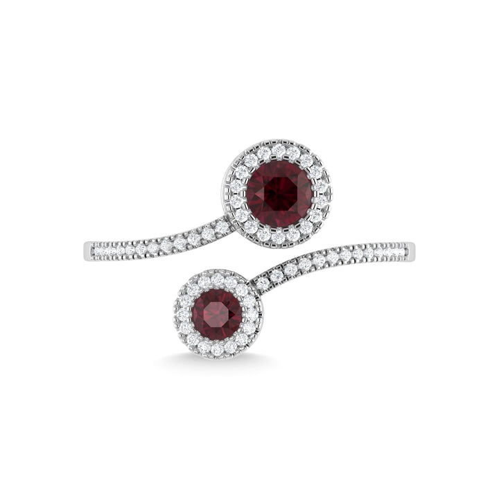 14K White Gold Ruby and Diamond 5/8 Ct.Tw. Fashion Ring