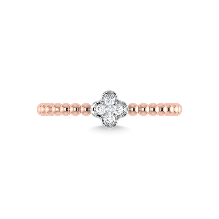14K Rose Gold Diamond 1/20 Ct.Tw. Stackable Band