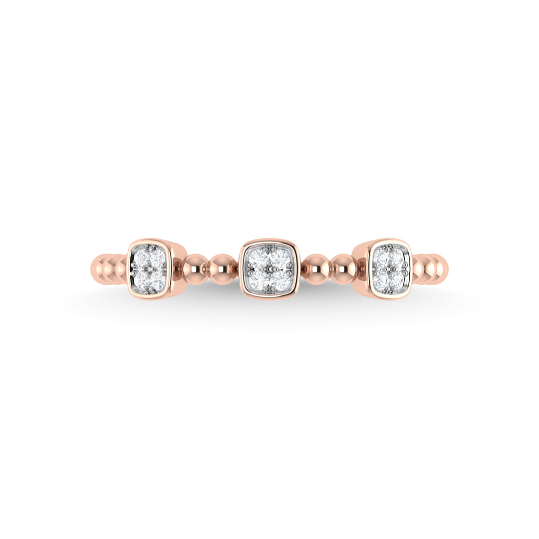 14K Rose Gold Diamond 1/10 Ct.Tw. Stackable Band