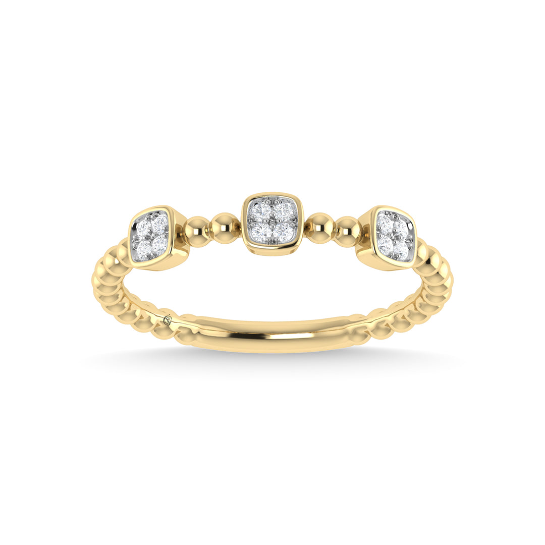 14K Yellow Gold Diamond 1/10 Ct.Tw. Stackable Band