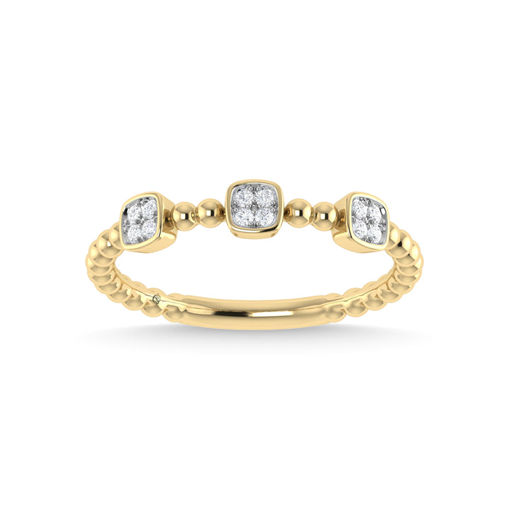 14K Yellow Gold Diamond 1/10 Ct.Tw. Stackable Band