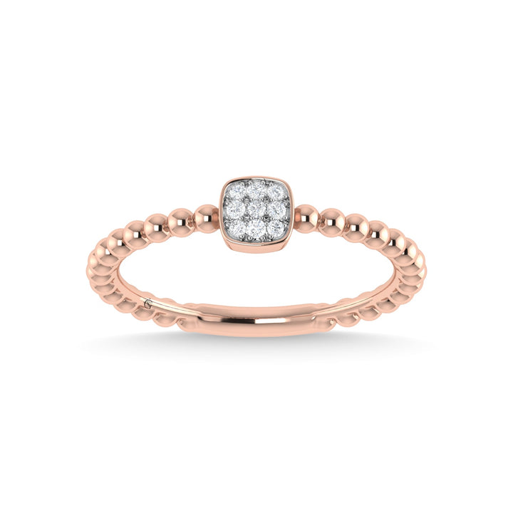 14K Rose Gold Diamond 1/20 Ct.Tw. Stackable Band