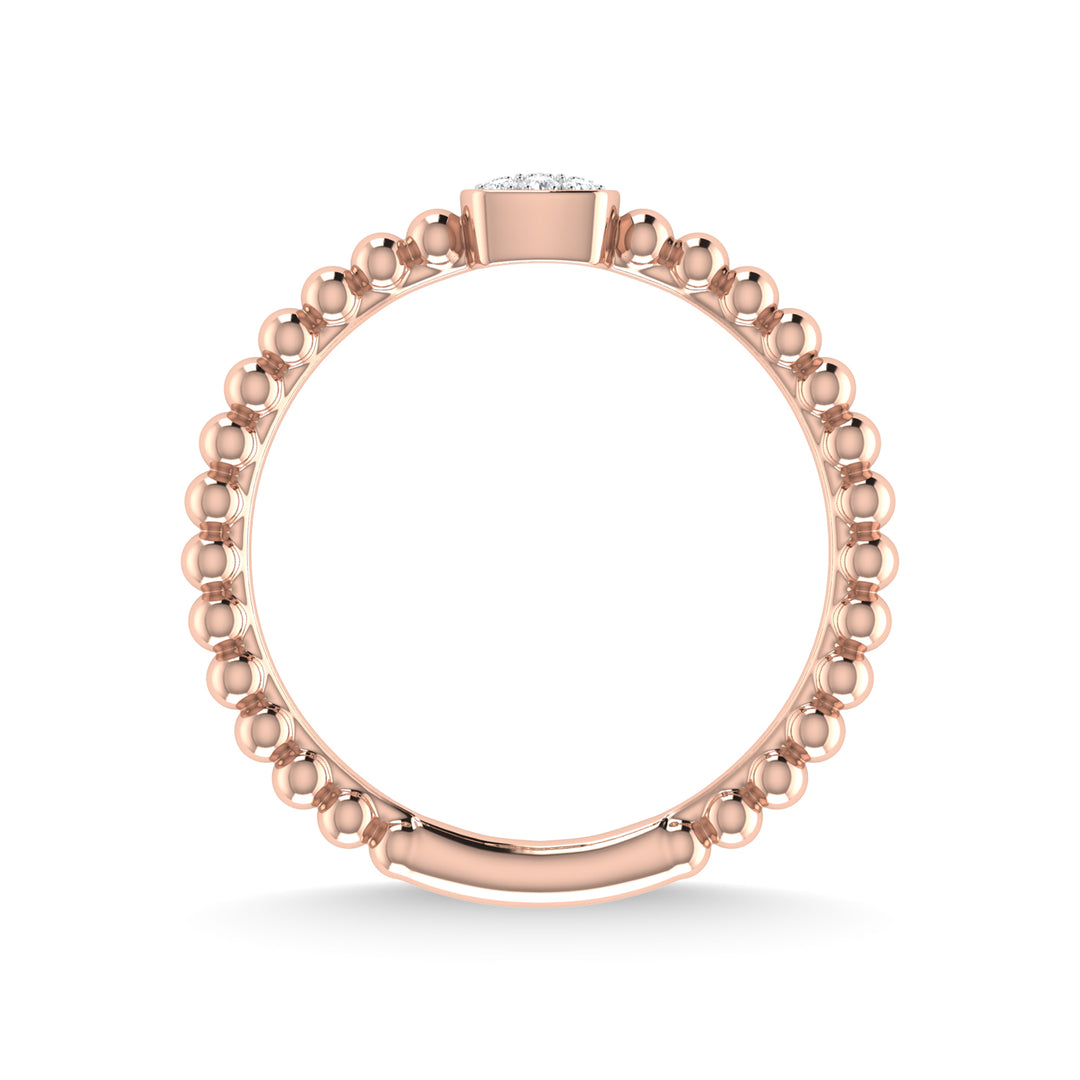 14K Rose Gold Diamond 1/20 Ct.Tw. Stackable Band