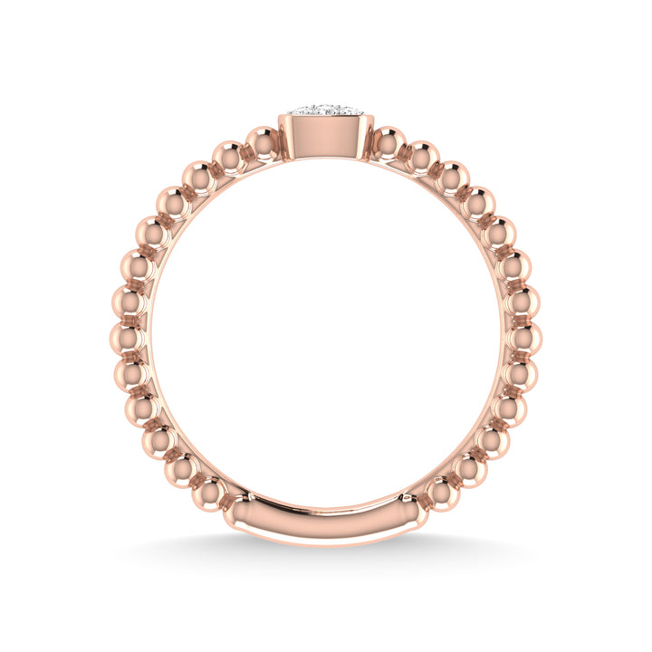 14K Rose Gold Diamond 1/20 Ct.Tw. Stackable Band