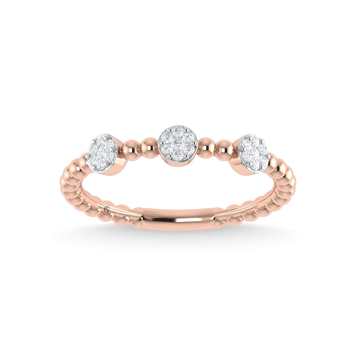 14K Rose Gold Diamond 1/8 Ct.Tw. Stackable Band
