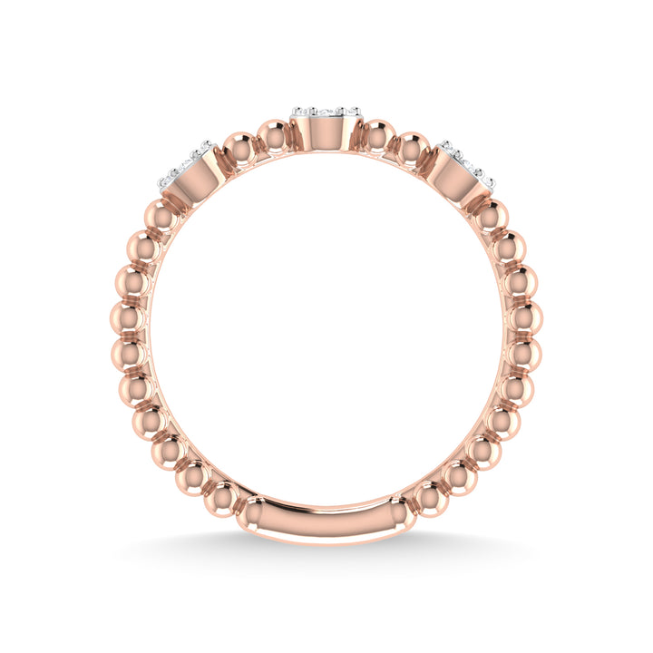 14K Rose Gold Diamond 1/8 Ct.Tw. Stackable Band