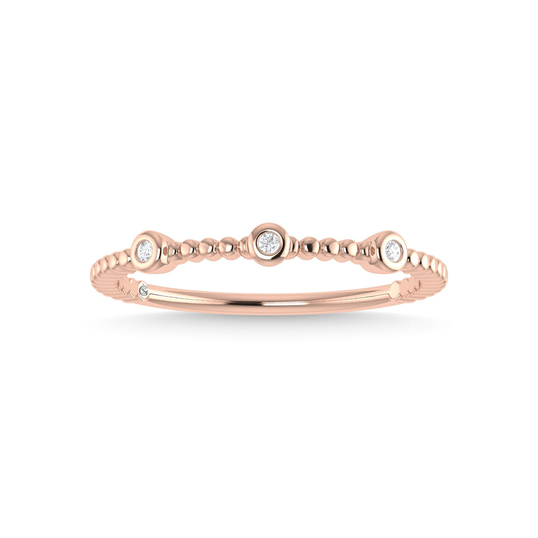 14K Rose Gold Diamond 1/20 Ct.Tw. Stackable Band