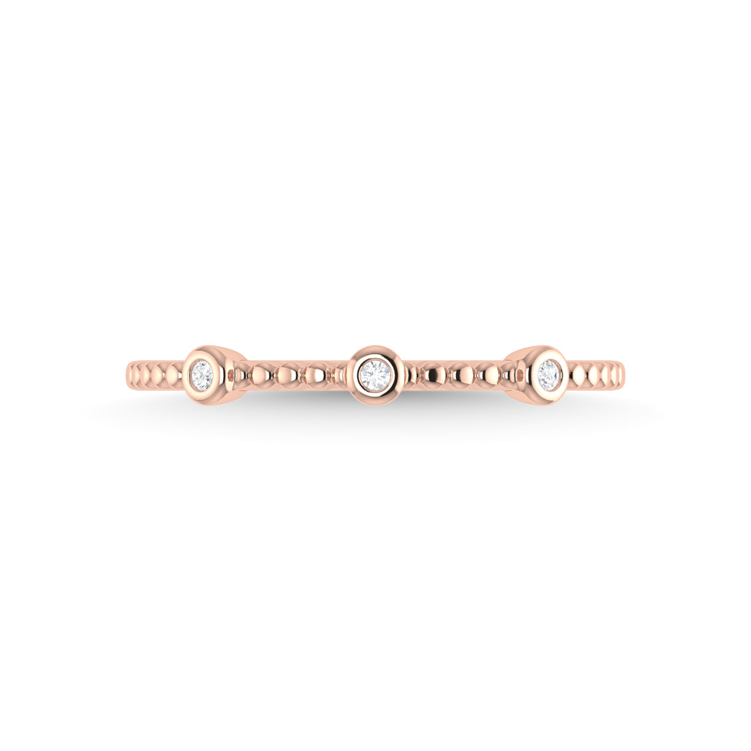 14K Rose Gold Diamond 1/20 Ct.Tw. Stackable Band