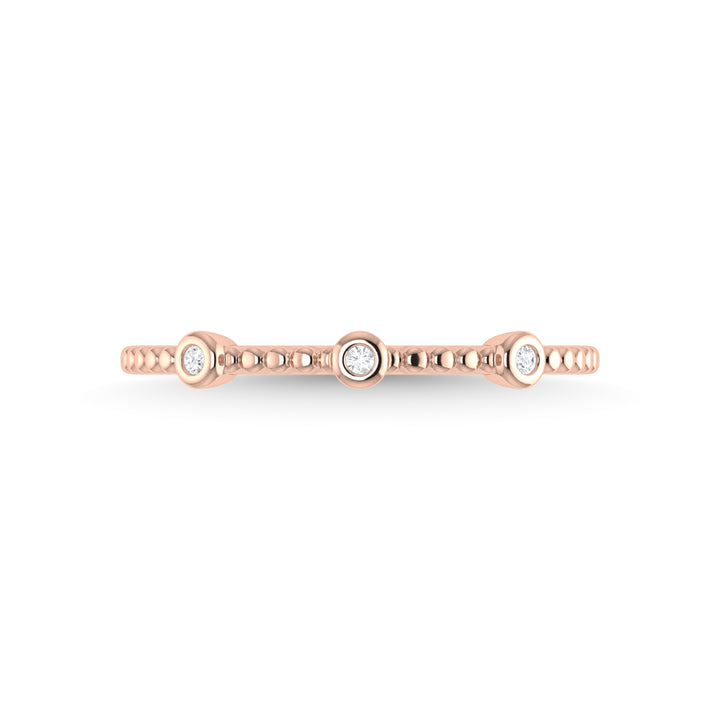 14K Rose Gold Diamond 1/20 Ct.Tw. Stackable Band