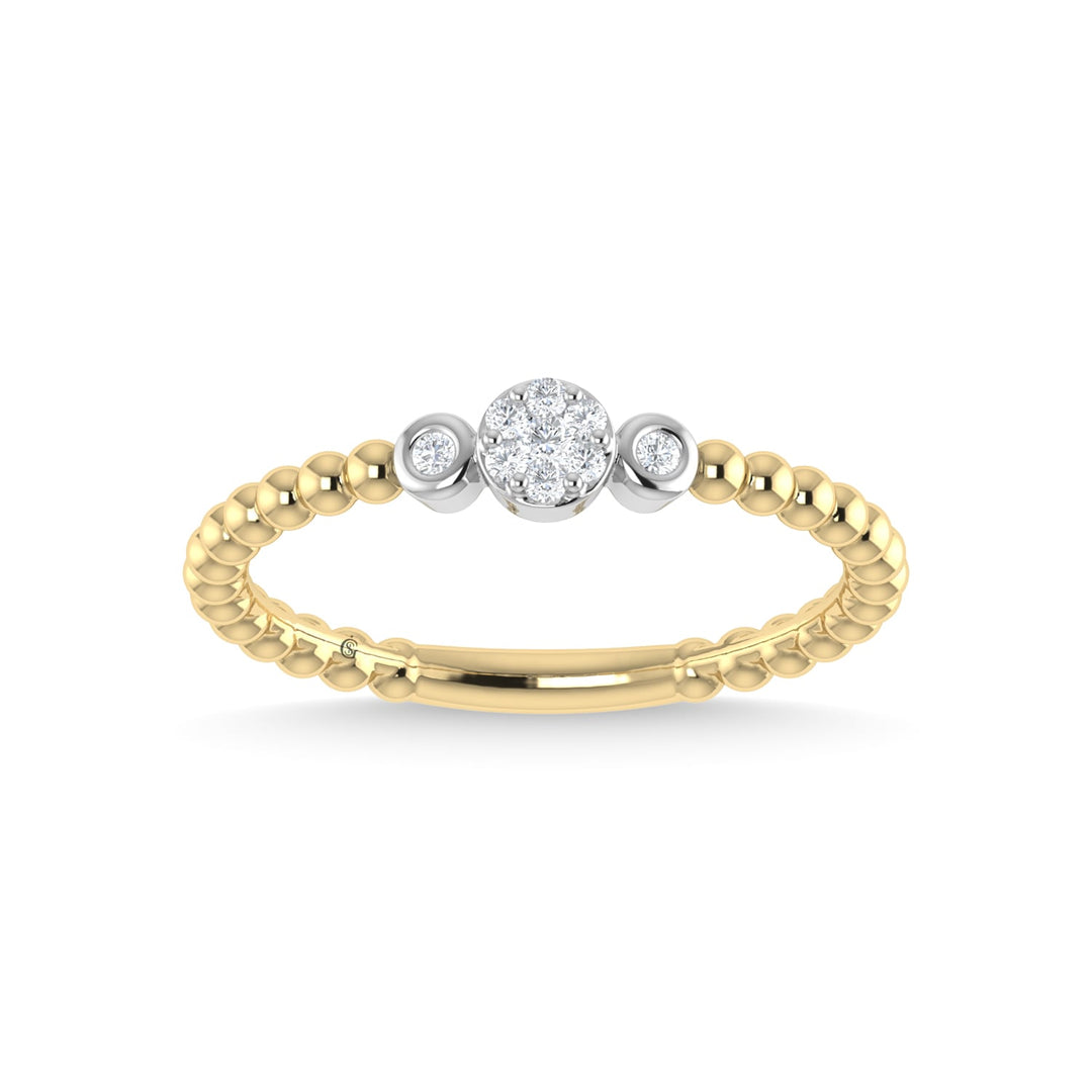 14K Yellow Gold Diamond 1/10 Ct.Tw. Fashion Ring