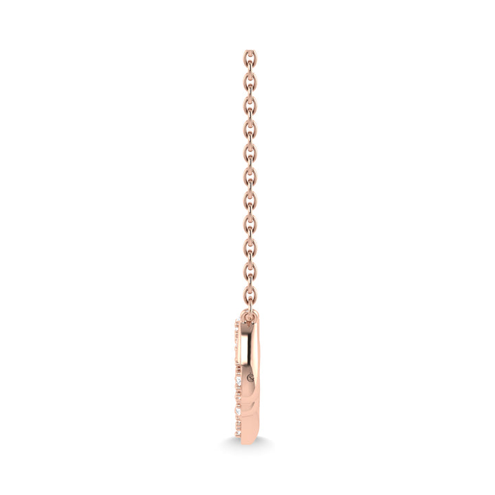 10K Rose Gold Diamond 1/10 Ct.Tw. LOVE Fashion Necklace