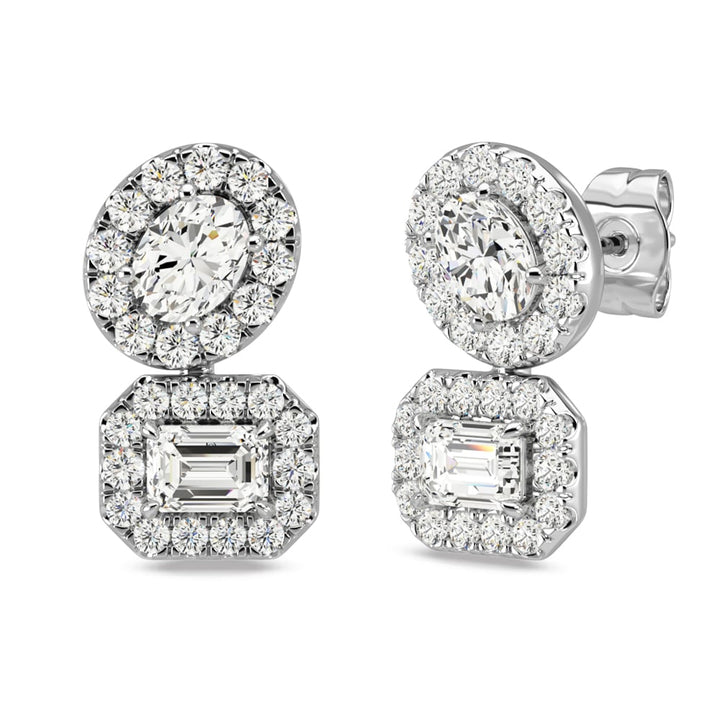 14K White Gold Diamond 7/8 Ct.Tw Fashion Earrings