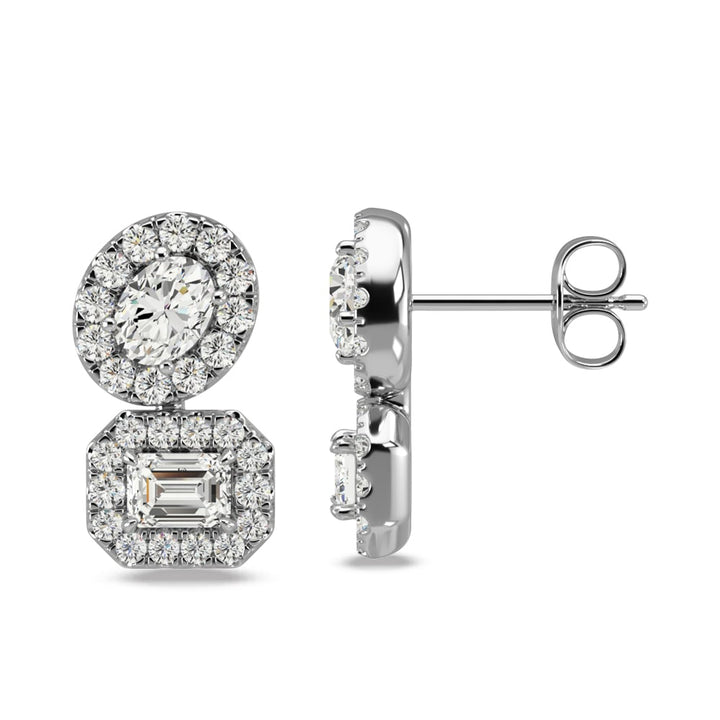 14K White Gold Diamond 7/8 Ct.Tw Fashion Earrings
