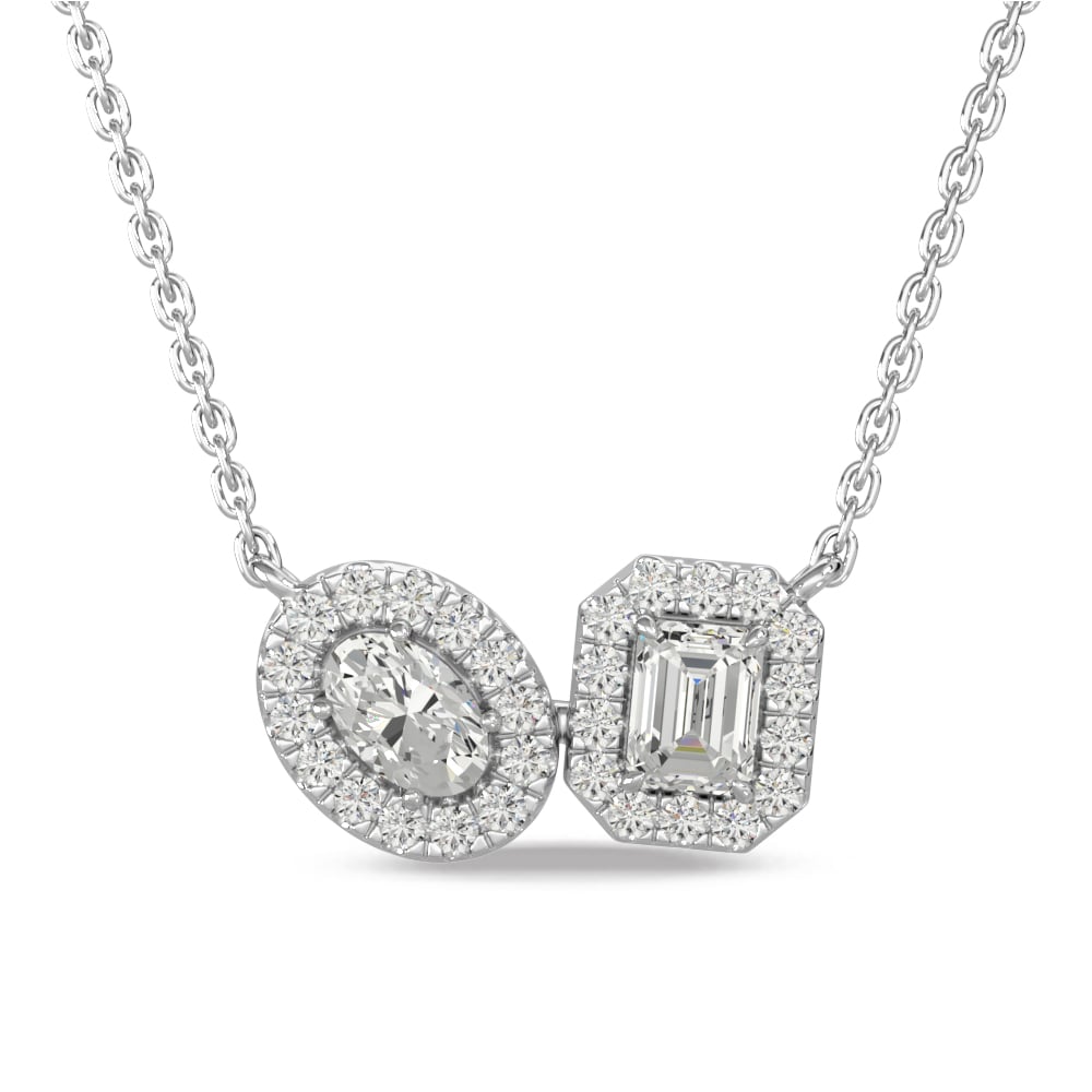 14K White Gold Diamond 5/8 Ct.Tw Fashion Necklace