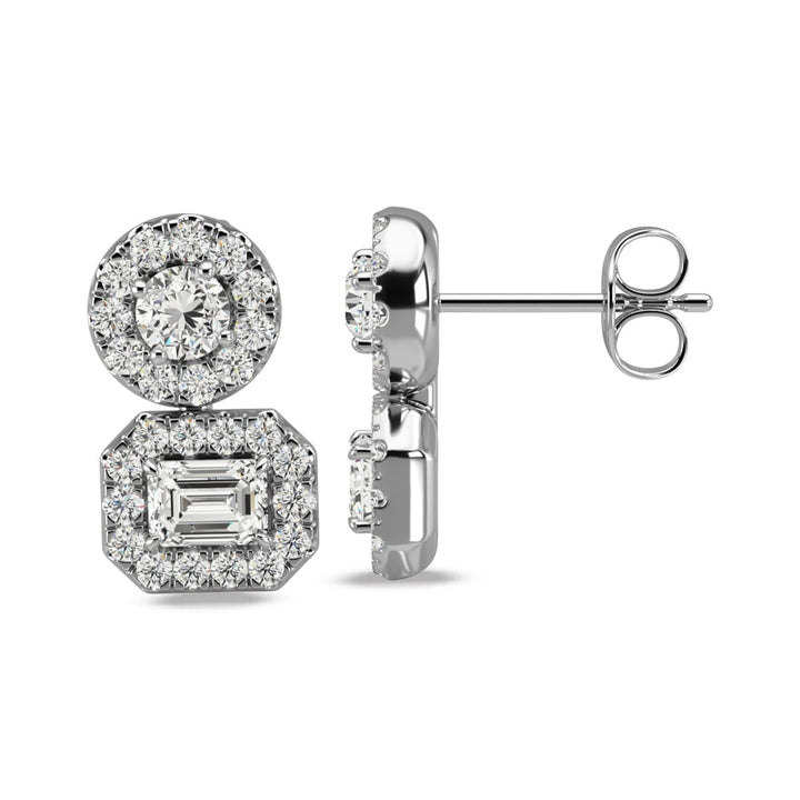14K White Gold Diamond 3/4 Ct.Tw Fashion Earrings