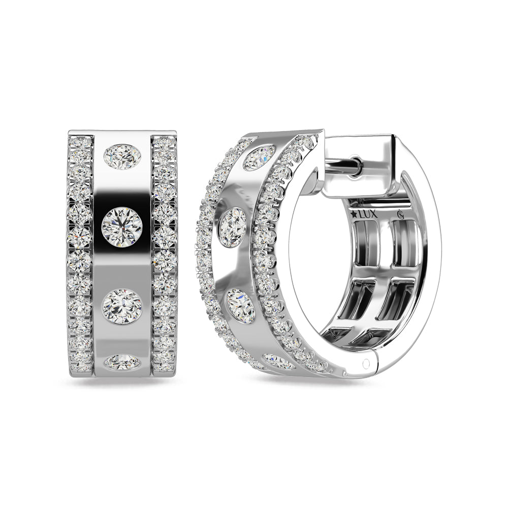 14K White Gold Diamond 3/4 Ct.Tw Fashion Earrings