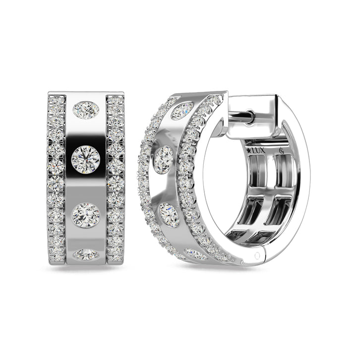 14K White Gold Diamond 3/4 Ct.Tw Fashion Earrings