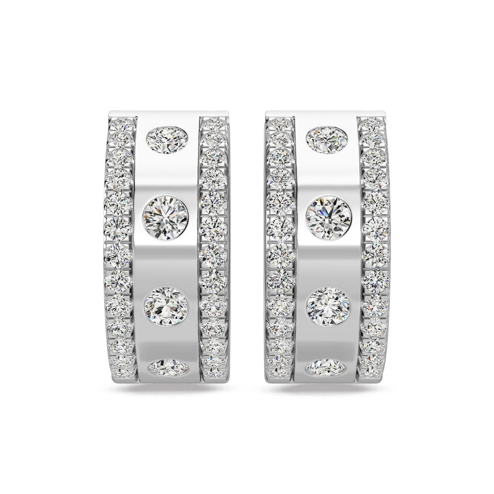 14K White Gold Diamond 3/4 Ct.Tw Fashion Earrings