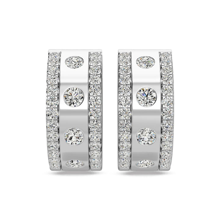 14K White Gold Diamond 3/4 Ct.Tw Fashion Earrings