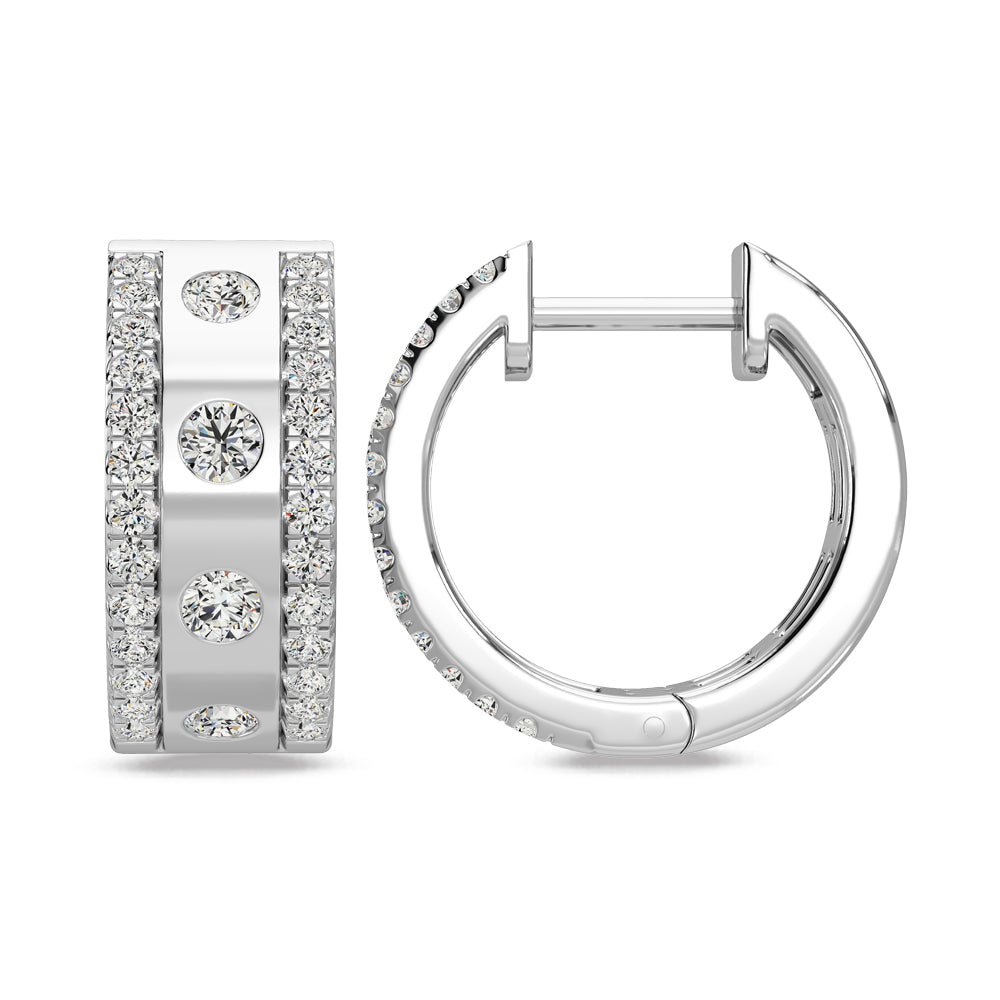 14K White Gold Diamond 3/4 Ct.Tw Fashion Earrings