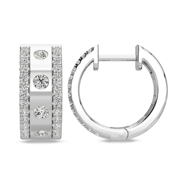 14K White Gold Diamond 3/4 Ct.Tw Fashion Earrings