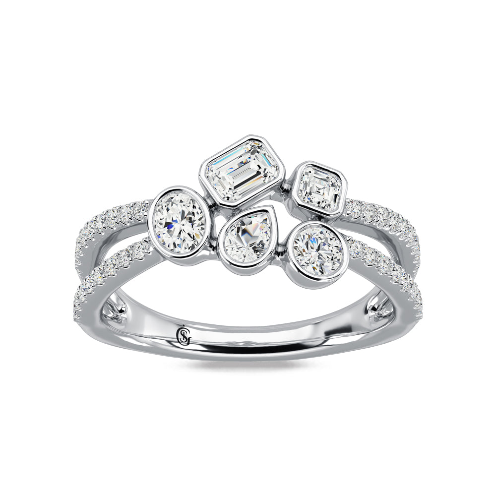 14K Two Tone Diamond 7/8 Ct.Tw Fashion Ring