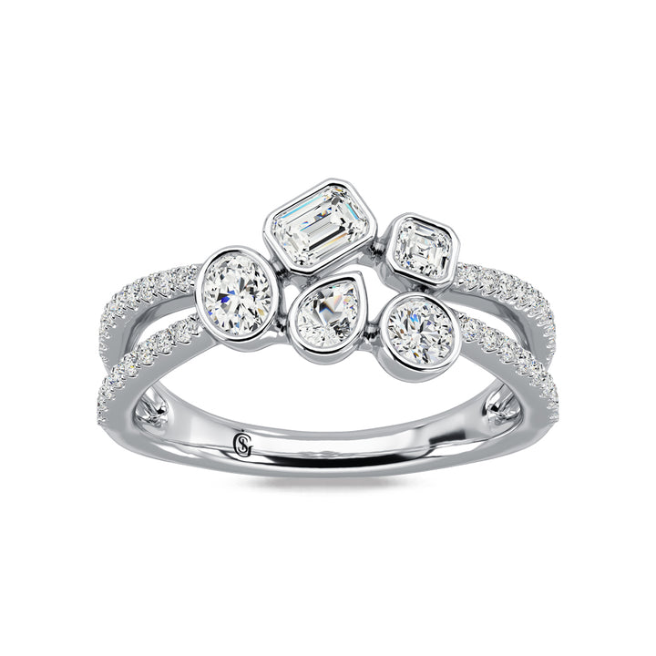 14K Two Tone Diamond 7/8 Ct.Tw Fashion Ring
