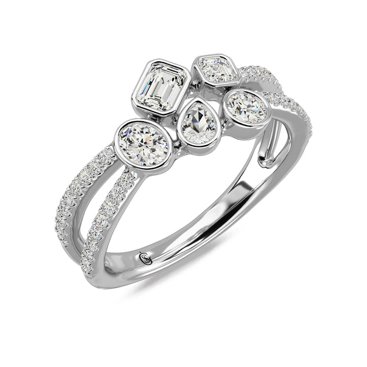 14K Two Tone Diamond 7/8 Ct.Tw Fashion Ring