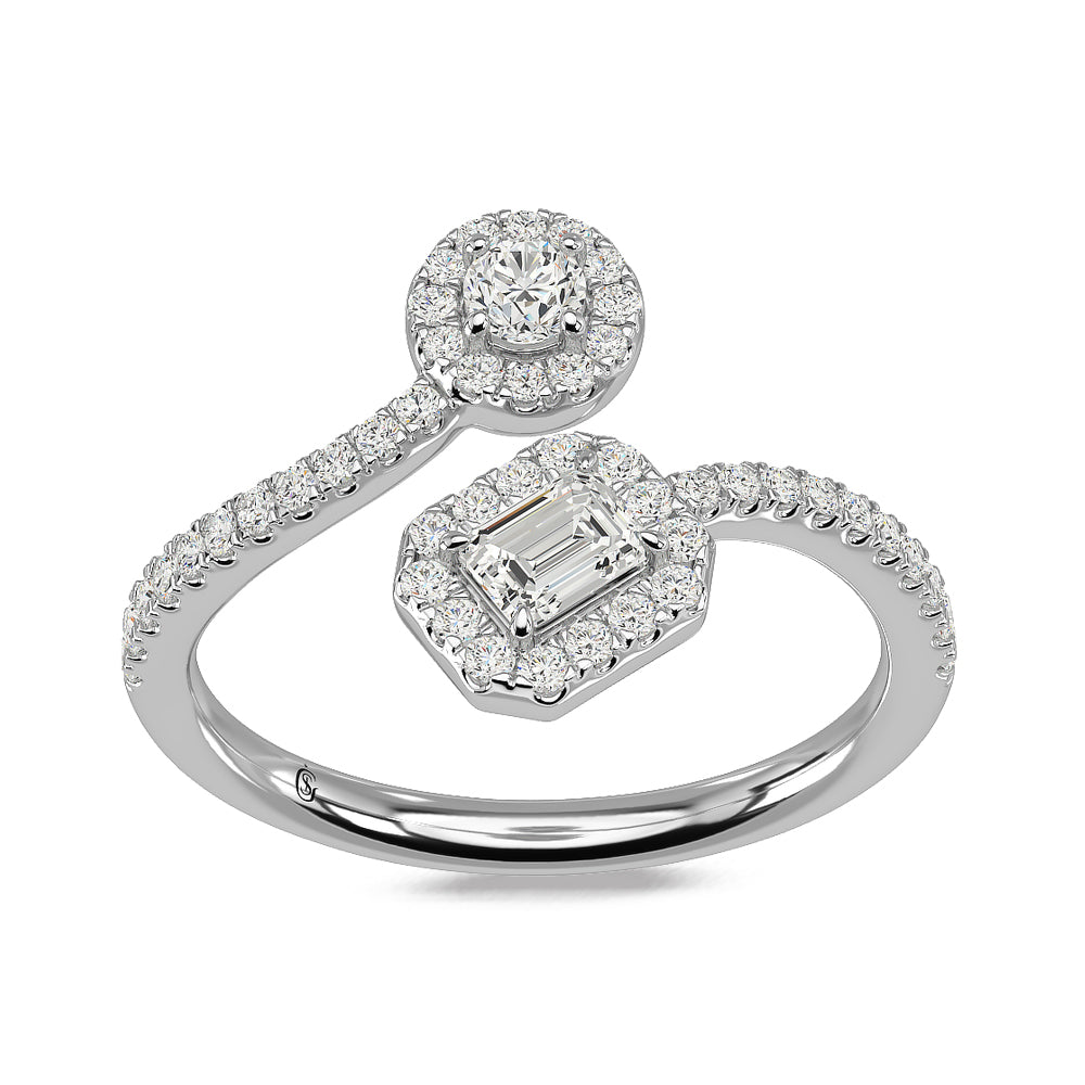 14K White Gold Diamond 5/8 Ct.Tw Fashion Ring
