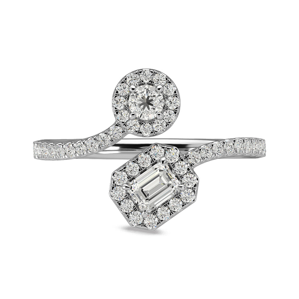14K White Gold Diamond 5/8 Ct.Tw Fashion Ring