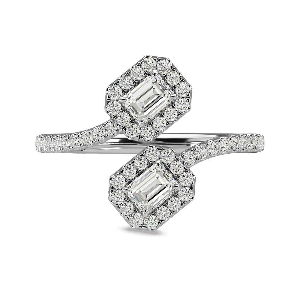14K White Gold Diamond 7/8 Ct.Tw Fashion Ring