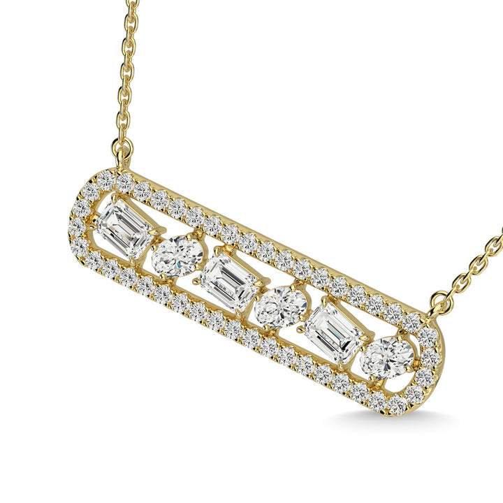 14K Yellow Gold Diamond 1 Ct.Tw. Fashion Necklace