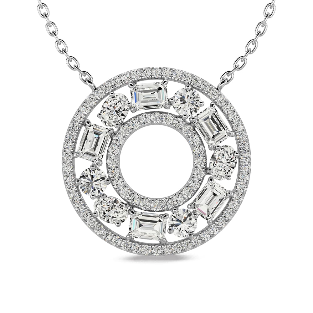 14K White Gold Diamond 1 1/2 Ct.Tw Fashion Necklace