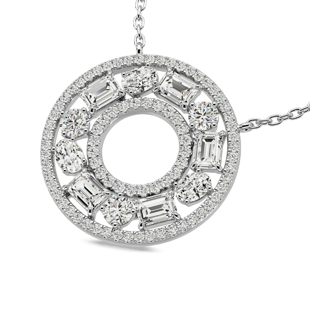14K White Gold Diamond 1 1/2 Ct.Tw Fashion Necklace